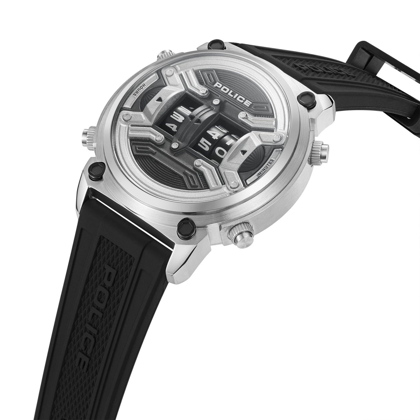 Police Quartz Multifunction Black DIAL Silicone Strap Watch for Men-PLPEWJP2228503W