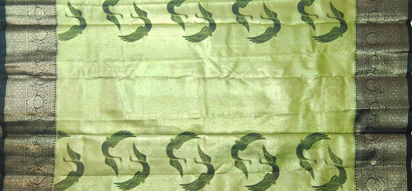 VFCollections Women's Kanchipuram Silk Pure Pattu Sarees With Blouse (VFC717-5)