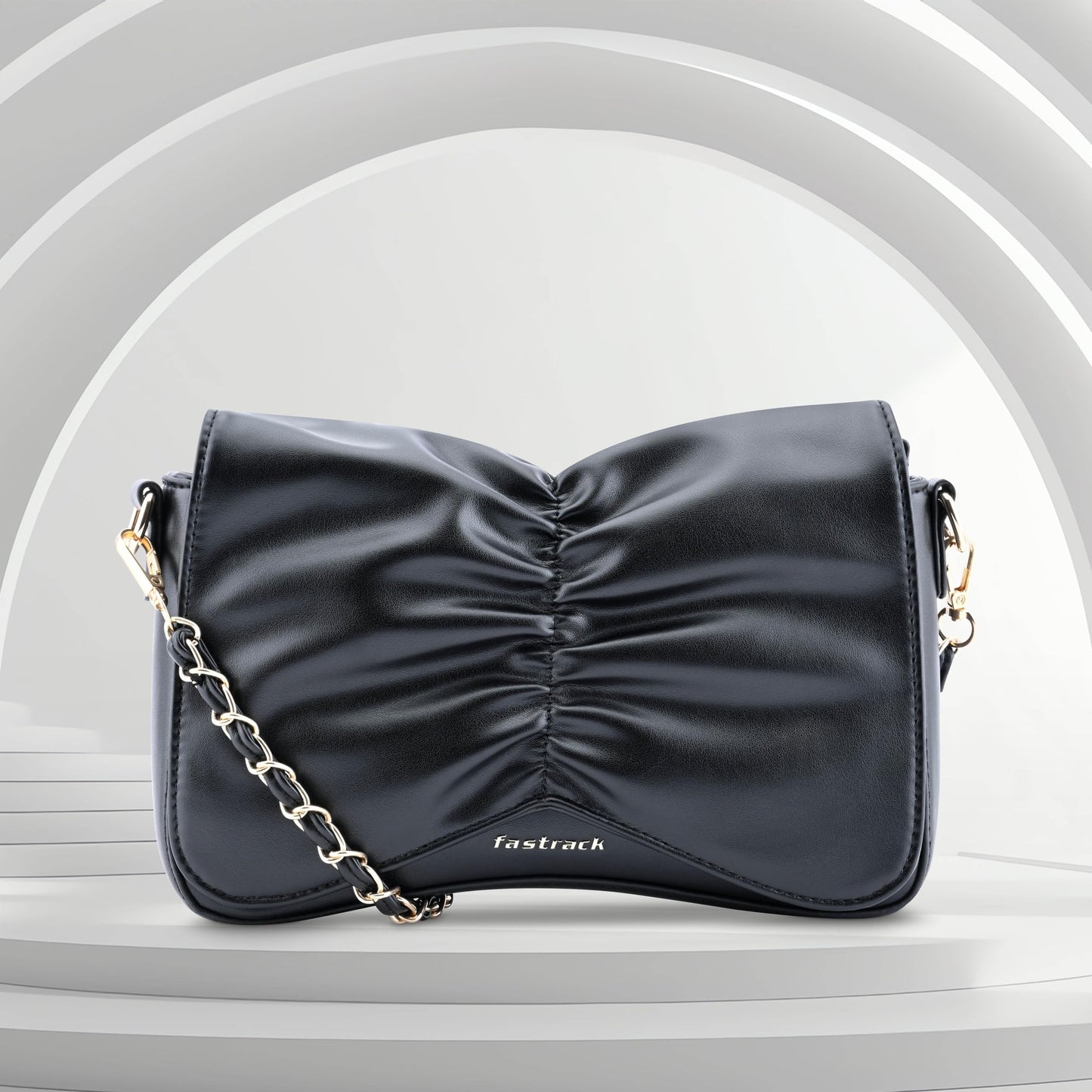 Fastrack Bow-tiful Sling | Faux-Leather Women's Handbags| Ladies Purse Handbag | Sling Bag for Casual Carry