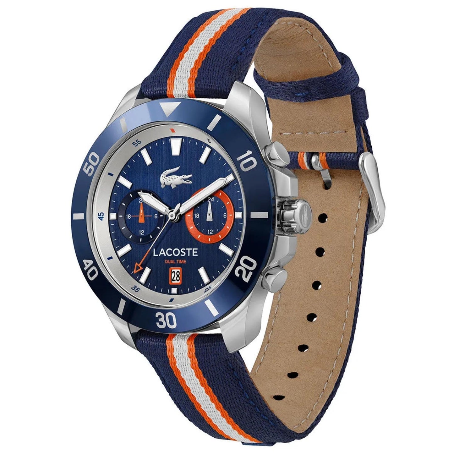 Lacoste Toronga Qtz Multifunction Round Dial Men's Watch | Nylon Material | Multicolor Color Band - 2011339