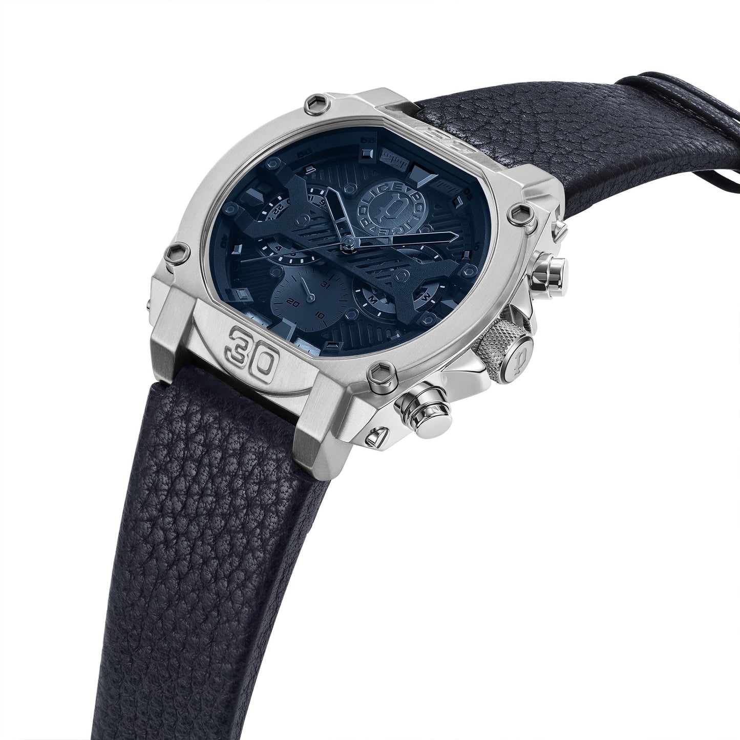 Police Quartz Multifunction Blue DIAL Leather Strap Watch for Men-PLPEWJF2226802W