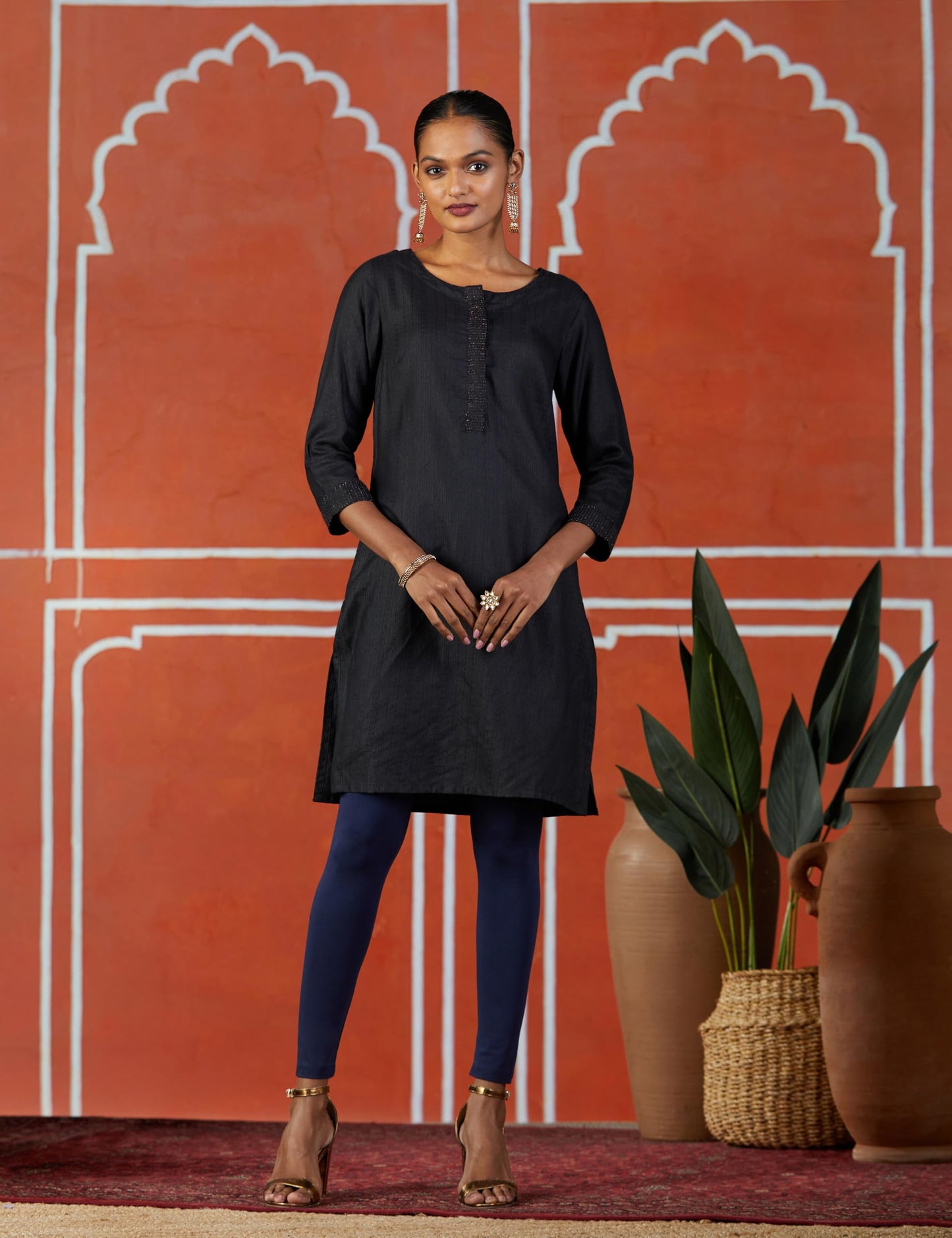 BIBA Women Solid Mix and Match(GRASSROO19812_Indigo_L)