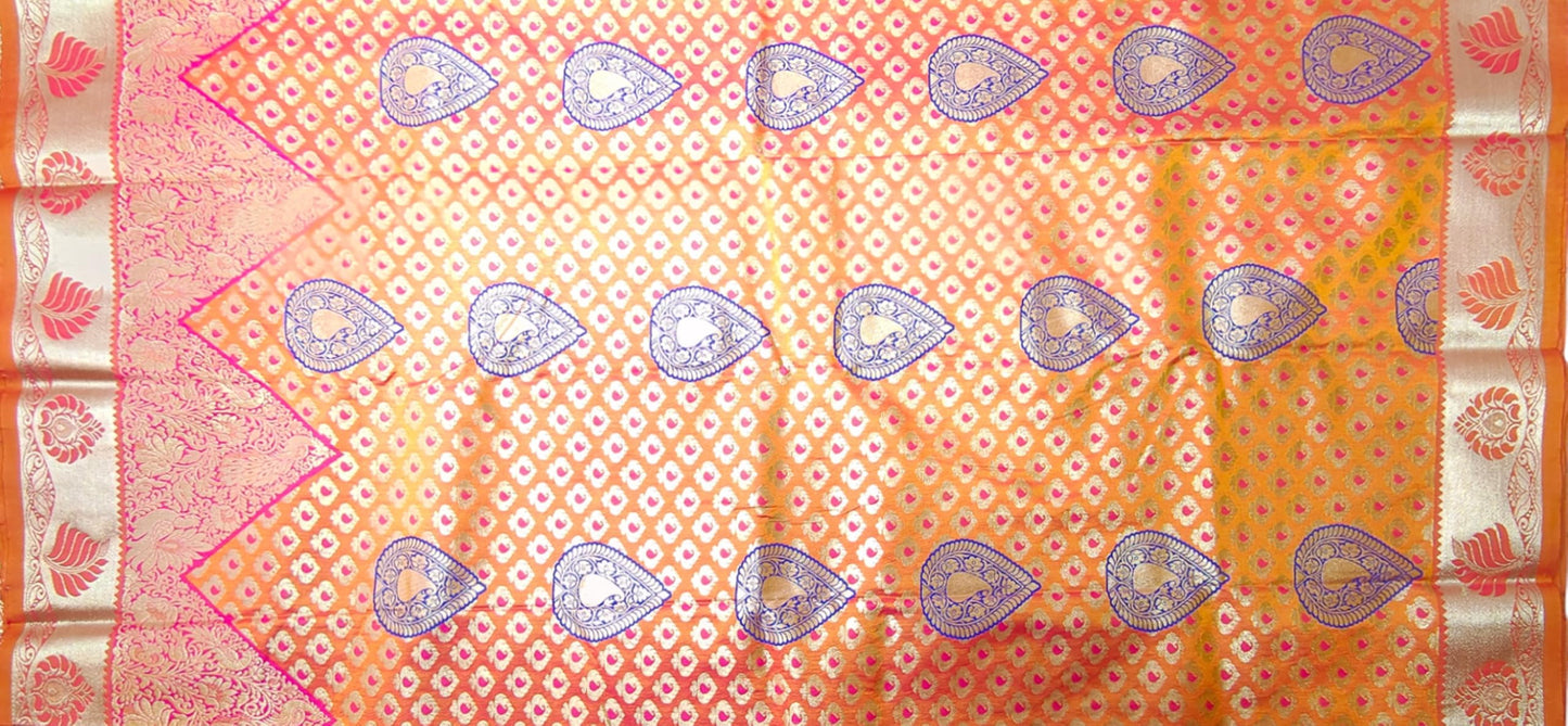 VFCollections Women's Kanchipuram Silk Pure Pattu Sarees With Blouse (VFC160-1)