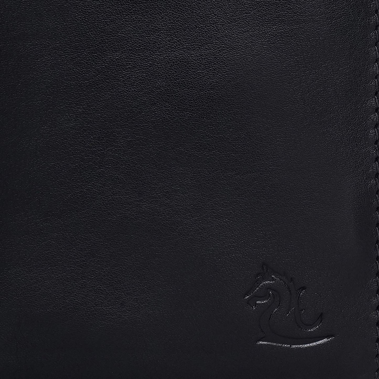 KARA Men's Black Genuine Leather Tri Fold Casual Wallets with 9 Cards Holder Slots - Heavy Duty Formal Wallets for Men - Stylish Men Trifold Purse