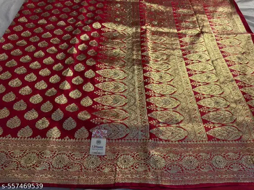 Banarasi wedding satin silk saree with stone work