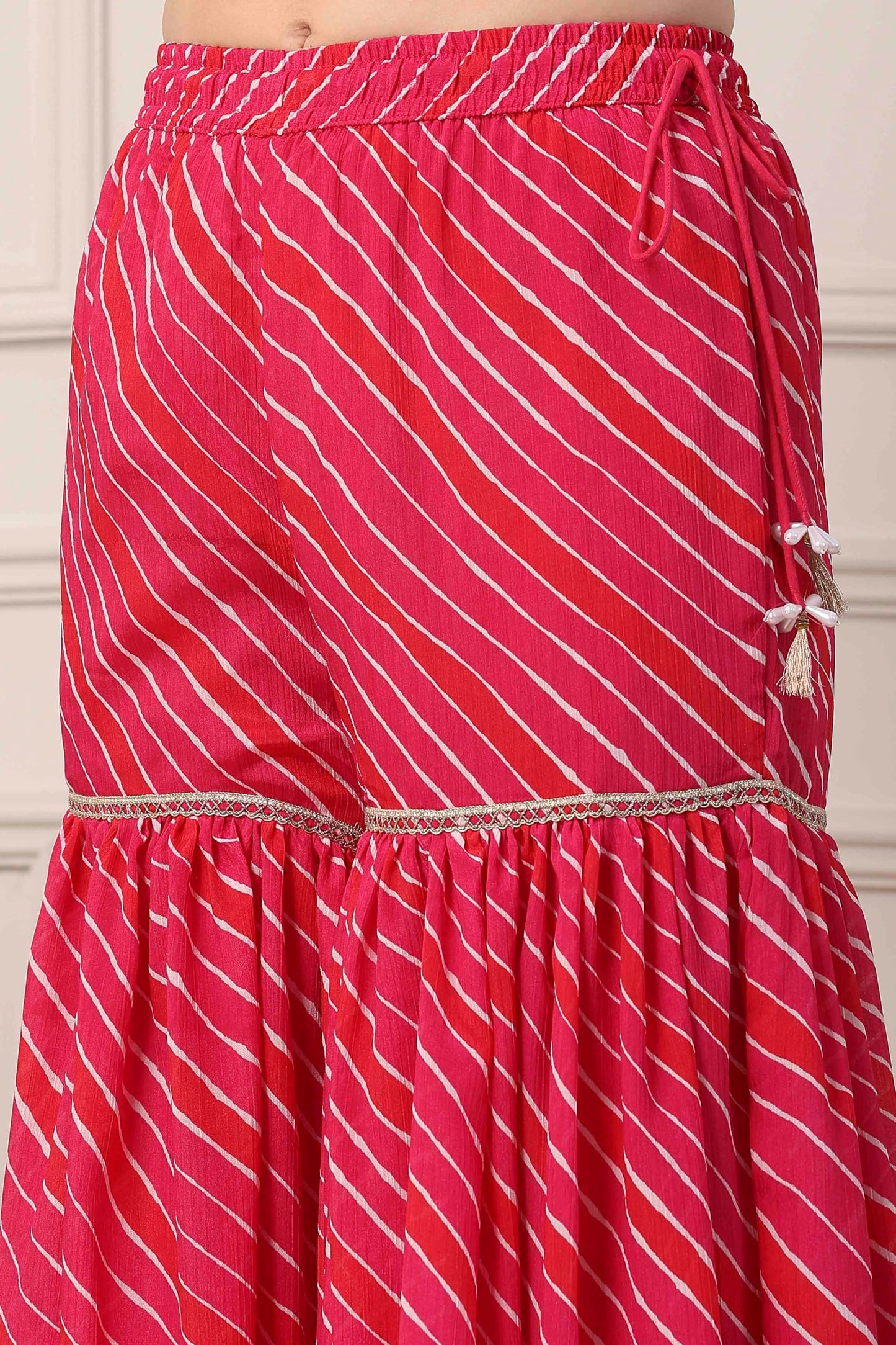 Biba Women Pink Poly Chinnon Straight Suit Set_32
