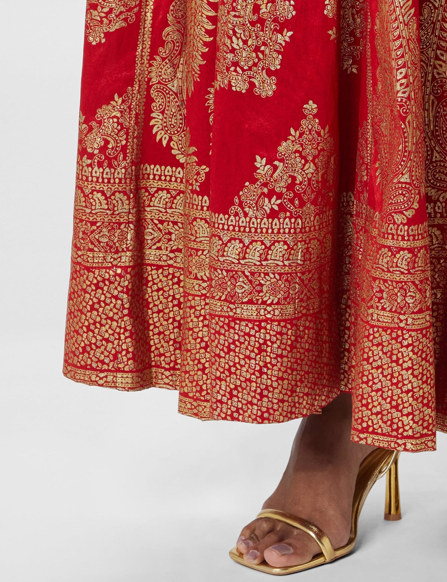 BIBA Women Printed Mix and Match(Skirt CO19862_RED_M)