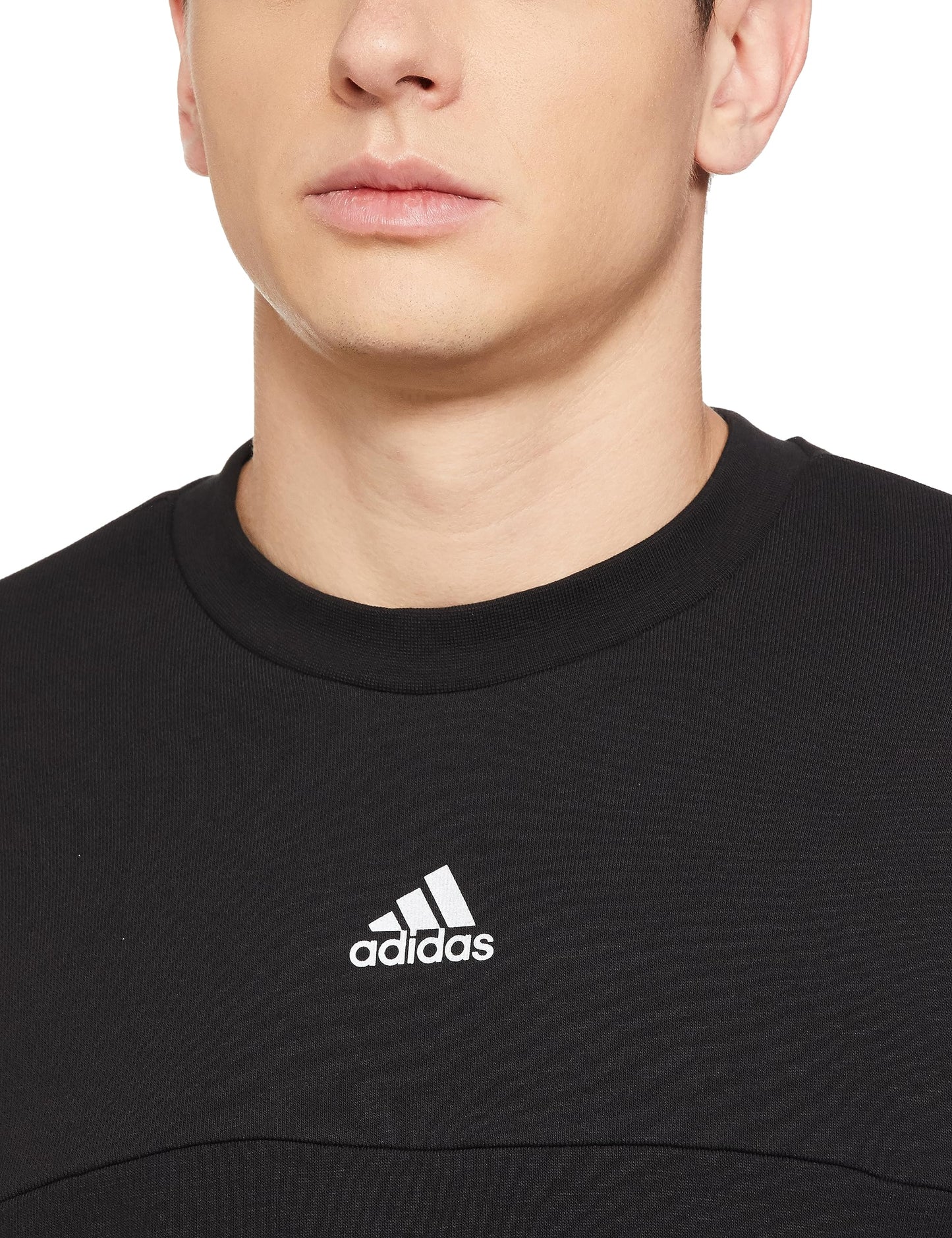 Adidas Men Cotton M BL SWT Sports Sweatshirts Black,(S)