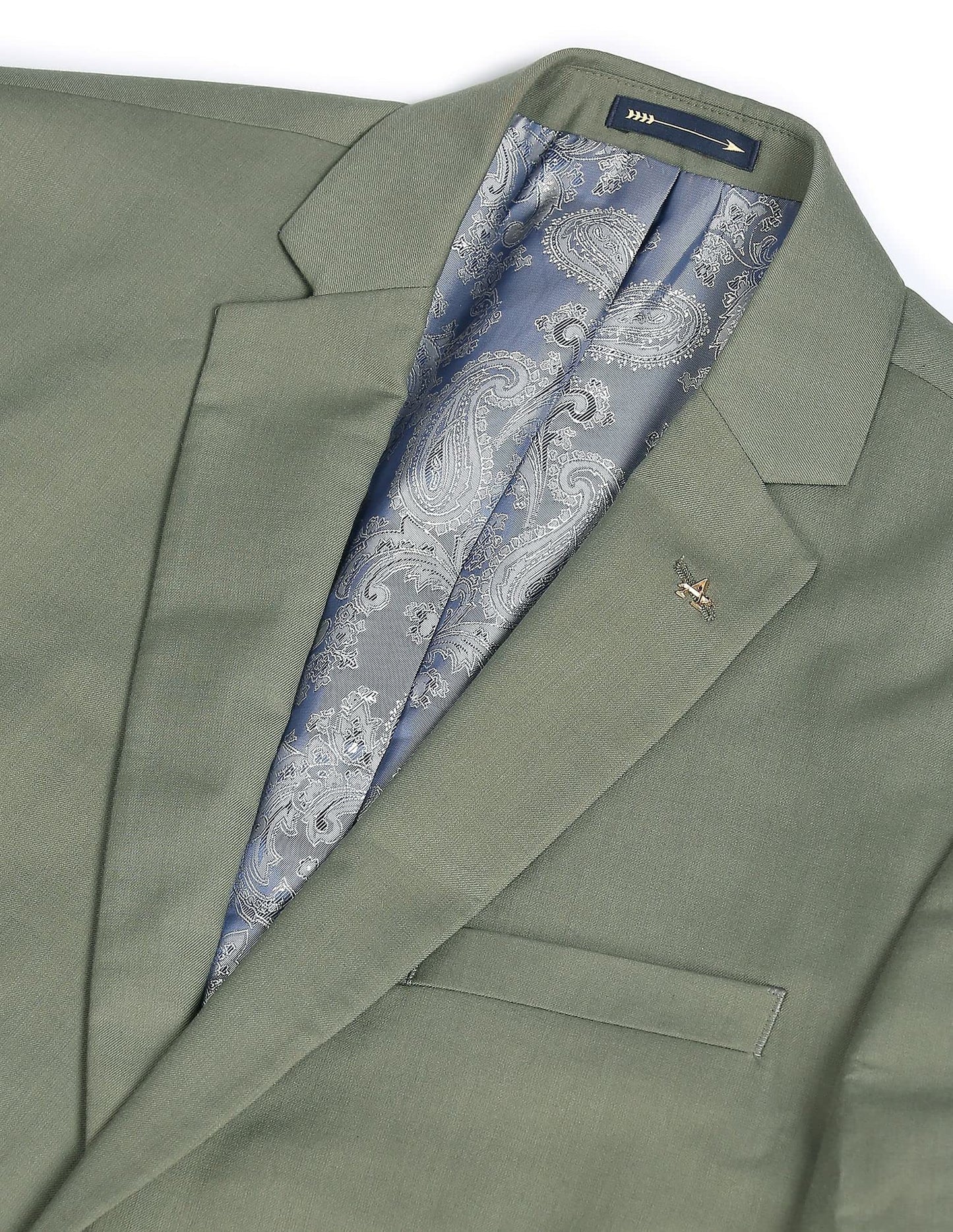 Arrow Men Green Tailored Regular Fit Three Piece Suit