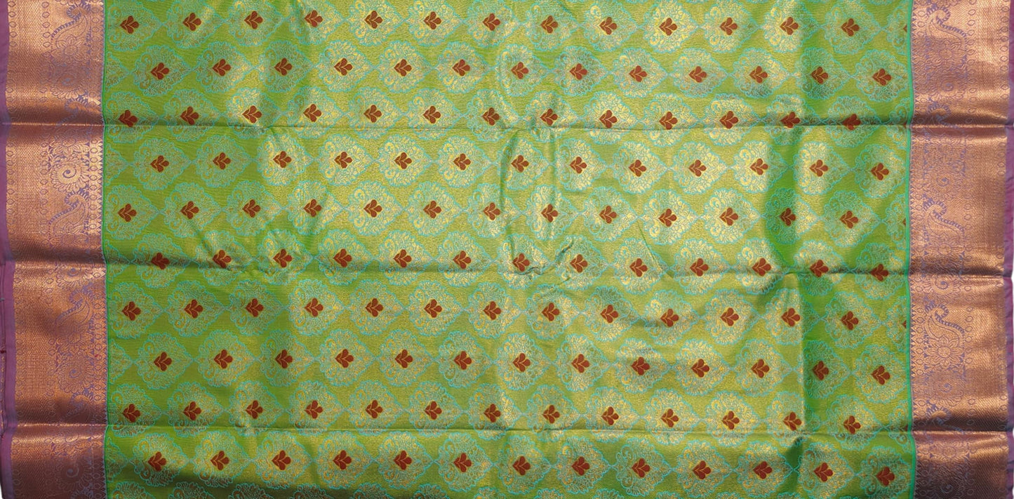 VFCollections Women's Kanchipuram Silk Pure Pattu Sarees With Blouse (VFC326-6)