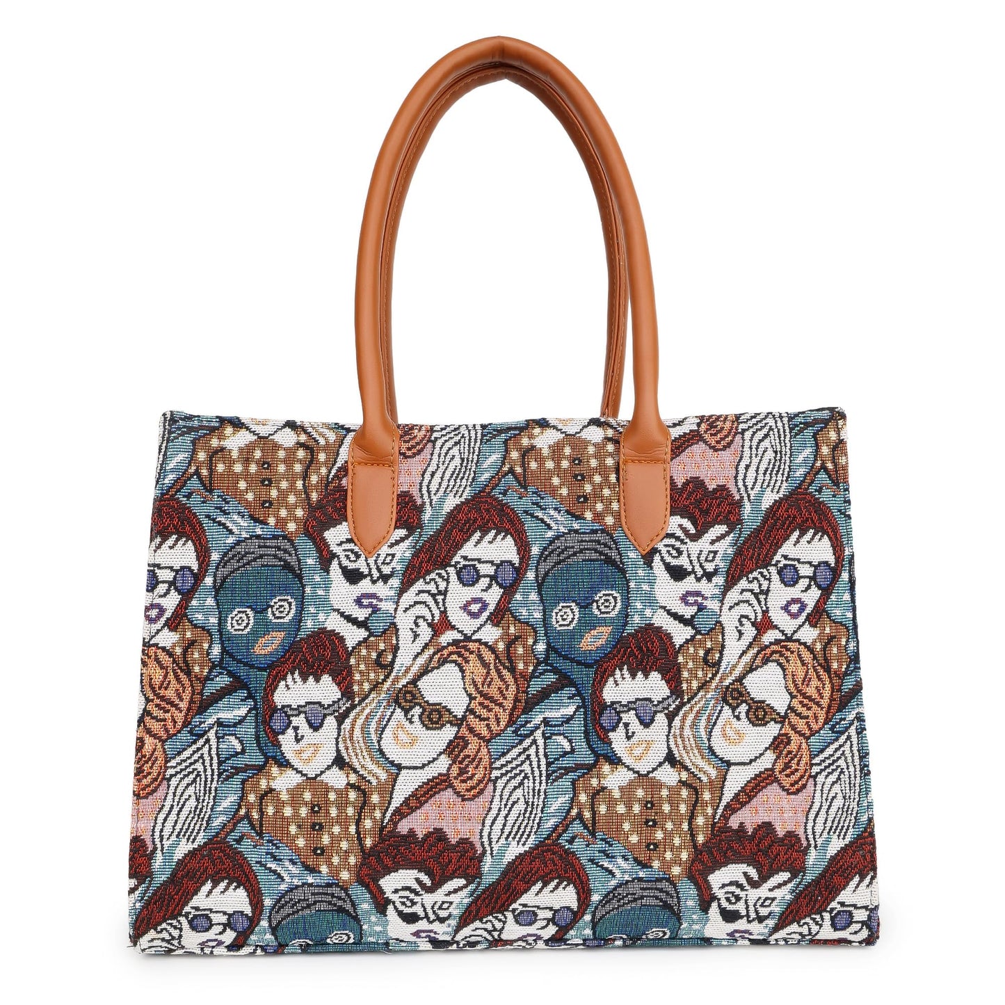 Warbler jacquard Tote Bag, printed Pattern, Casual Shoulder Handbag for work travell (Multicolor-1)