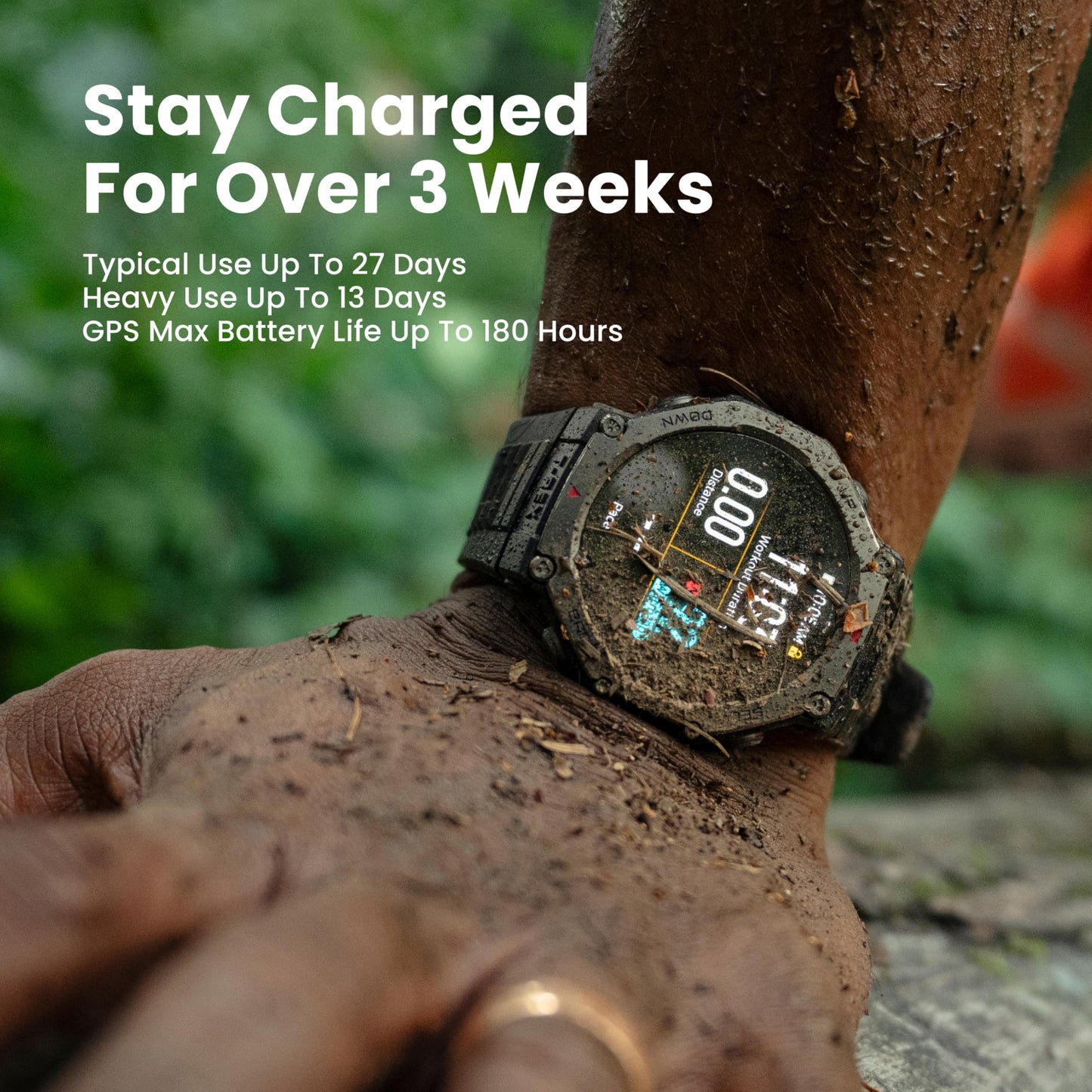 Amazfit T-Rex 3 Outdoor Rugged Military 48mm Smart Watch, Built in GPS, 27 Days Battery Life, Offline Maps, 2000 Nits Brightness, 10 ATM Water Resistance, AI Coach, for iOS & Android (Onyx)