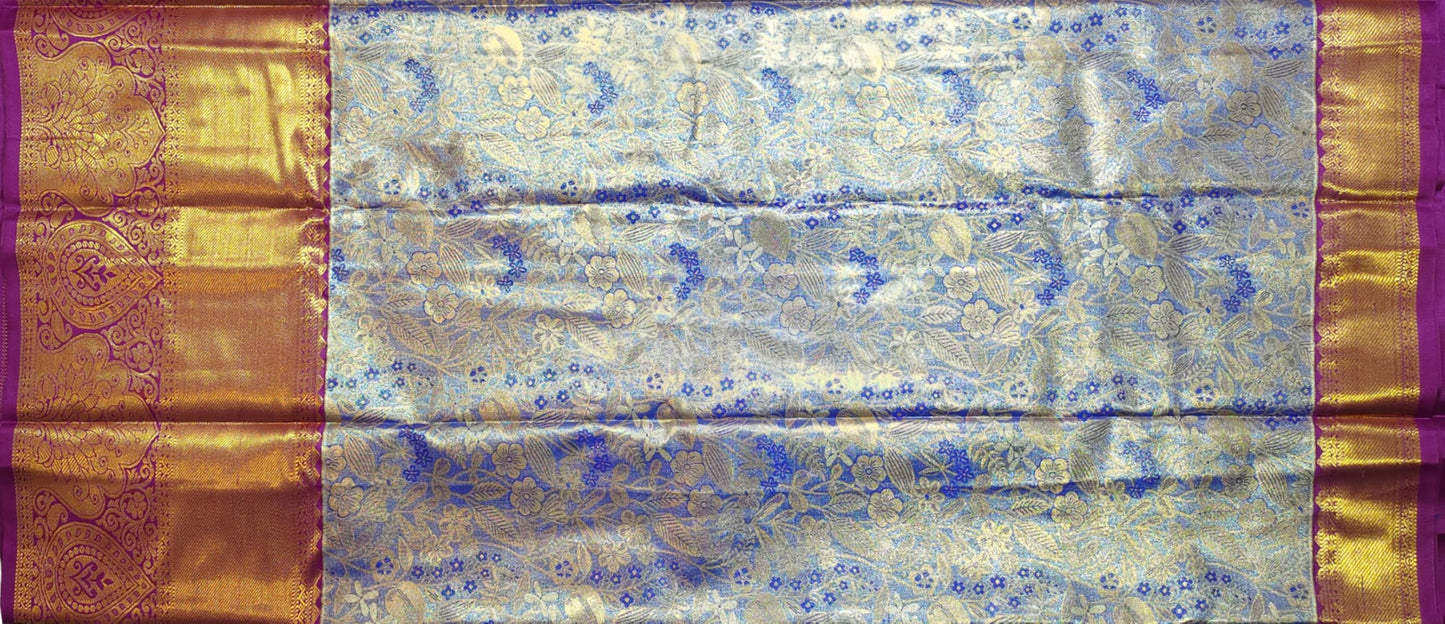 VFCollections Women's Kanchipuram Pure Silk Pattu Sarees With Blouse (Vfc314-1), Multi