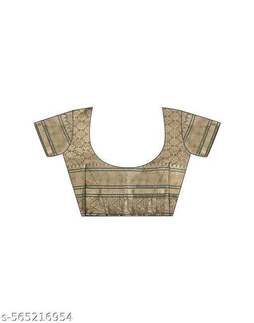 Silk Grey Saree with Silk Blouse