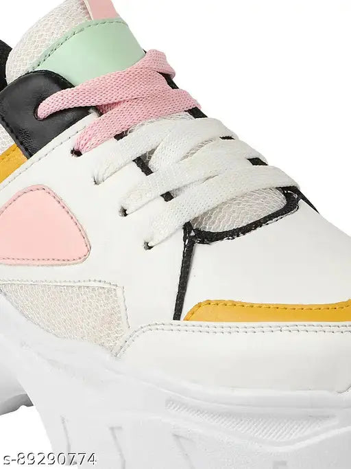 A-6 Running Shoes For Women (White) Sport Shoes SaumyasStore