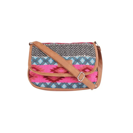 ASTRID Multicompartment Textured Sling Bag For Women And Girls (MULTICOLOR) 
