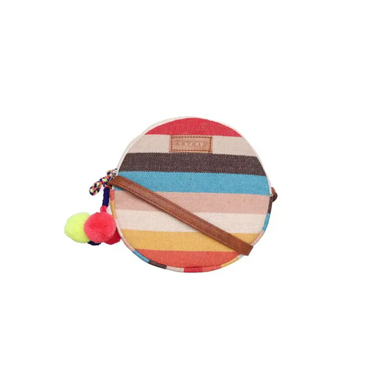 ASTRID Round Textured Sling Bag For Girls (Multicolor) 