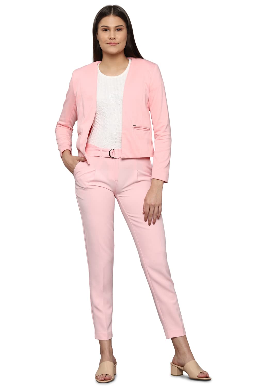 Allen Solly Women's Blazer (AHKZWRGFS55688_Pink 