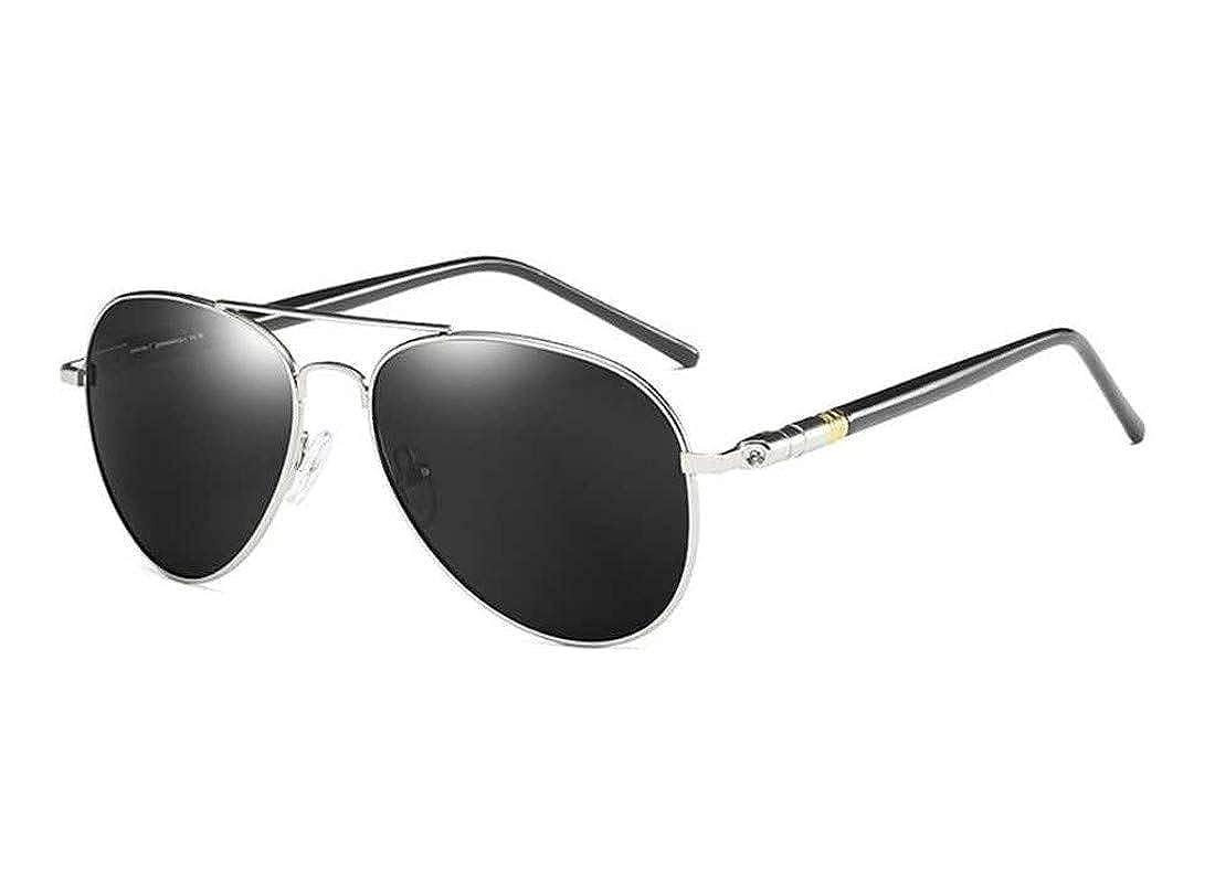 Sohindel Classic Polarized Aviator Sunglasses for Women Men Retro UV Protection Sun Shades White Frame Black and Gray Sheet, Men's, Size: One Size