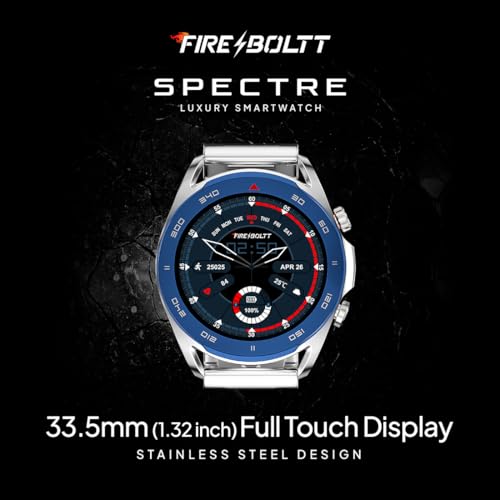 Boltt Fire Spectre Stainless Steel Luxury, 33.5mm (1.32 inch) Display, 360 * 360 Px High Res Smartwatch SaumyasStore