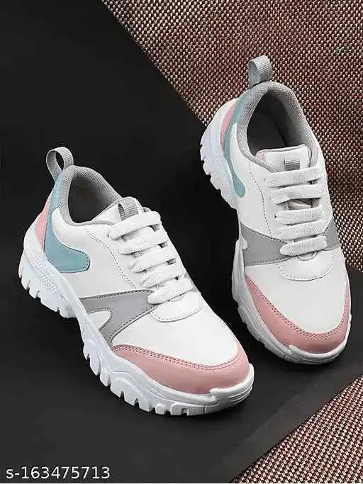 Casual Comfortable, Walking, Running Shoes For Girls For Women (White)