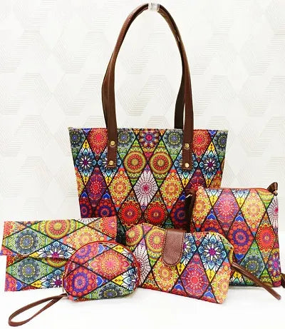 Classic Solid Tote Bags for Women Pack of 5 