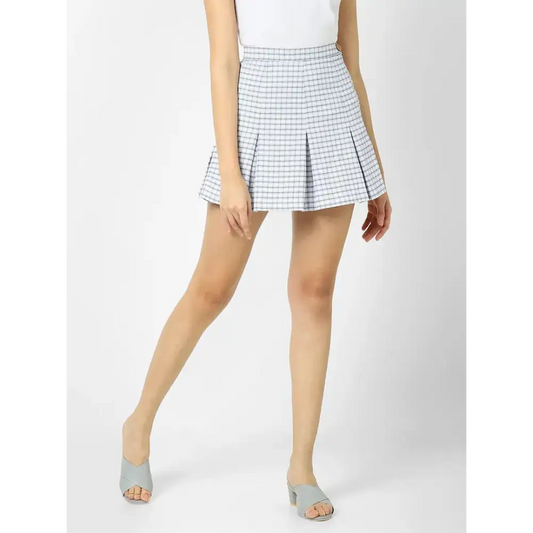 Elegant Blue Cotton Solid Skirts For Women 