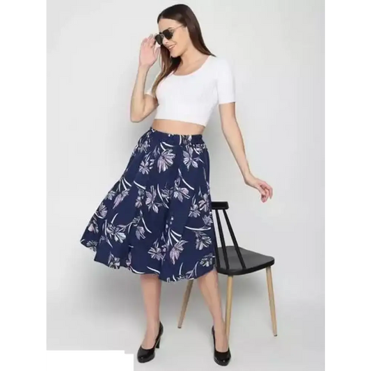 Elegant Crepe Printed Skirts For Women 