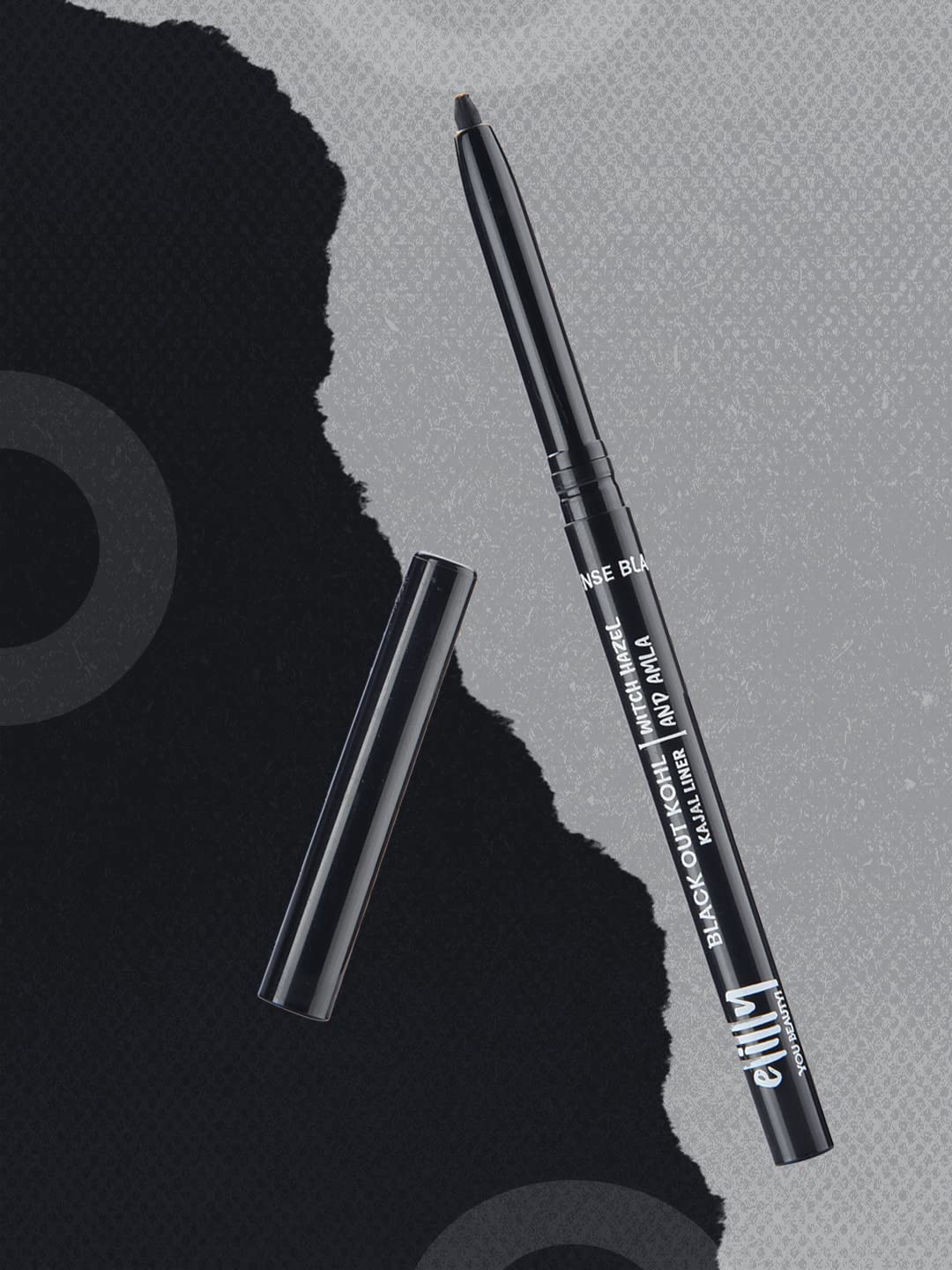 Elitty Black Out Kohl- Intense Black Kajal, Smudge Resistant, Fade Proof, Infused with Witch Hazel, Amla,Almond Oil, Castor Oil & Chamomile Oil, Vegan & Cruelty Free - .27gm SaumyasStore