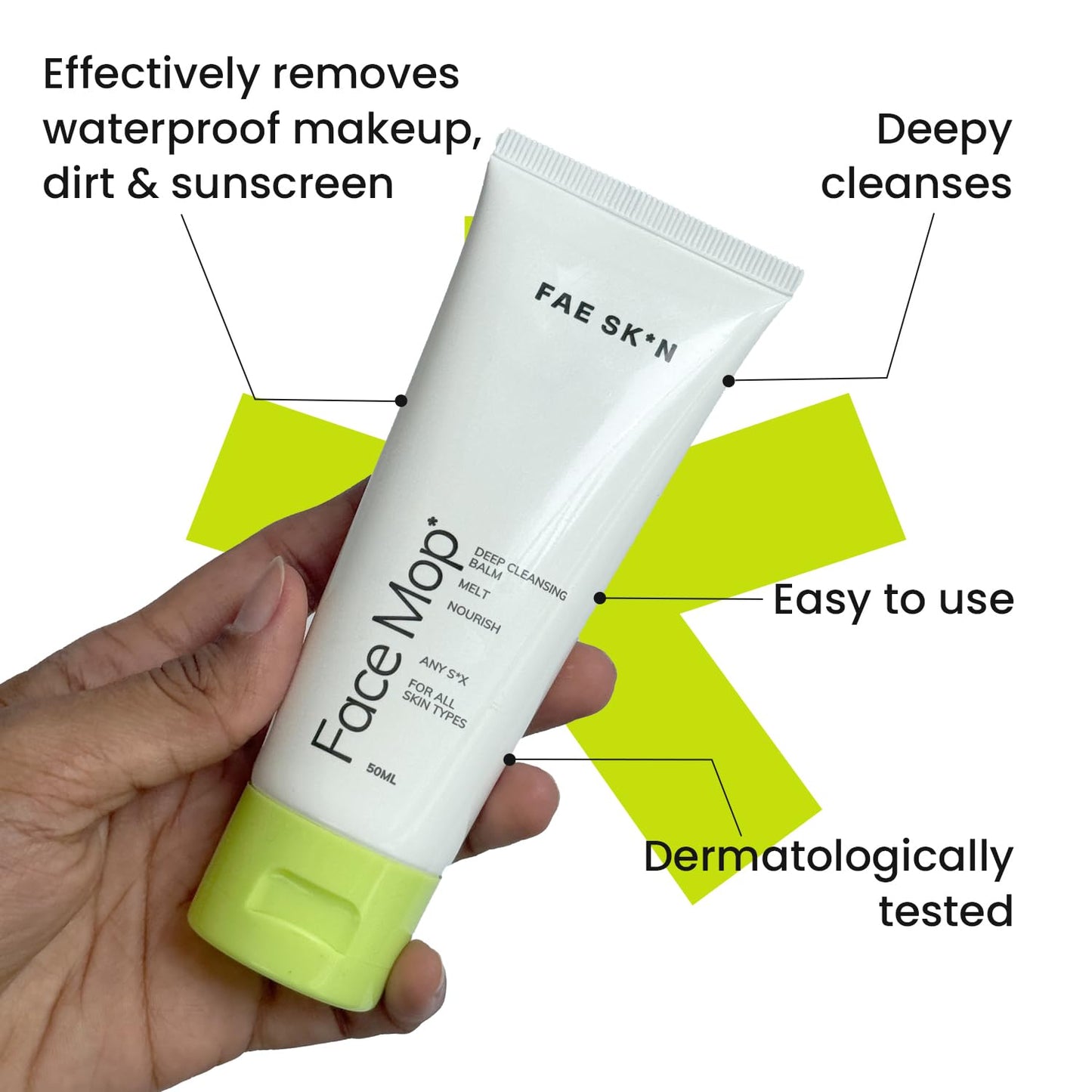 FAE Beauty Makeup Removing Cleansing Balm | Removes All Makeup In One Wash | Gentle & Effective, Fragrance Free Cleanser | Dermatologically Tested For All Skin Types | Vegan SaumyasStore