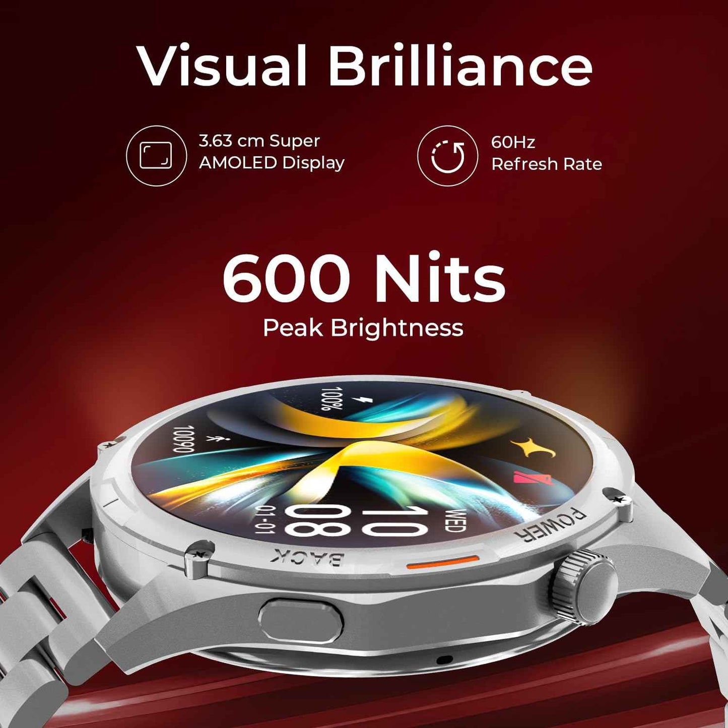 Fastrack Marvellous FX1 Smart Watch, 3.63 CM AMOLED Display, Fluidic UI, Functional Crown, SingleSync BT Calling, 3D Dynamic Smartwatch Faces, 100+ Sports Mode, Upto 5-Day Battery, IP68 (Rose Gold) SaumyasStore