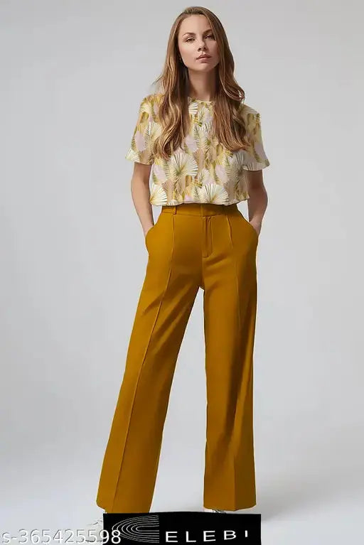 GORANGI Women's Chic Trendsetting T-Shirt and Trouser Set