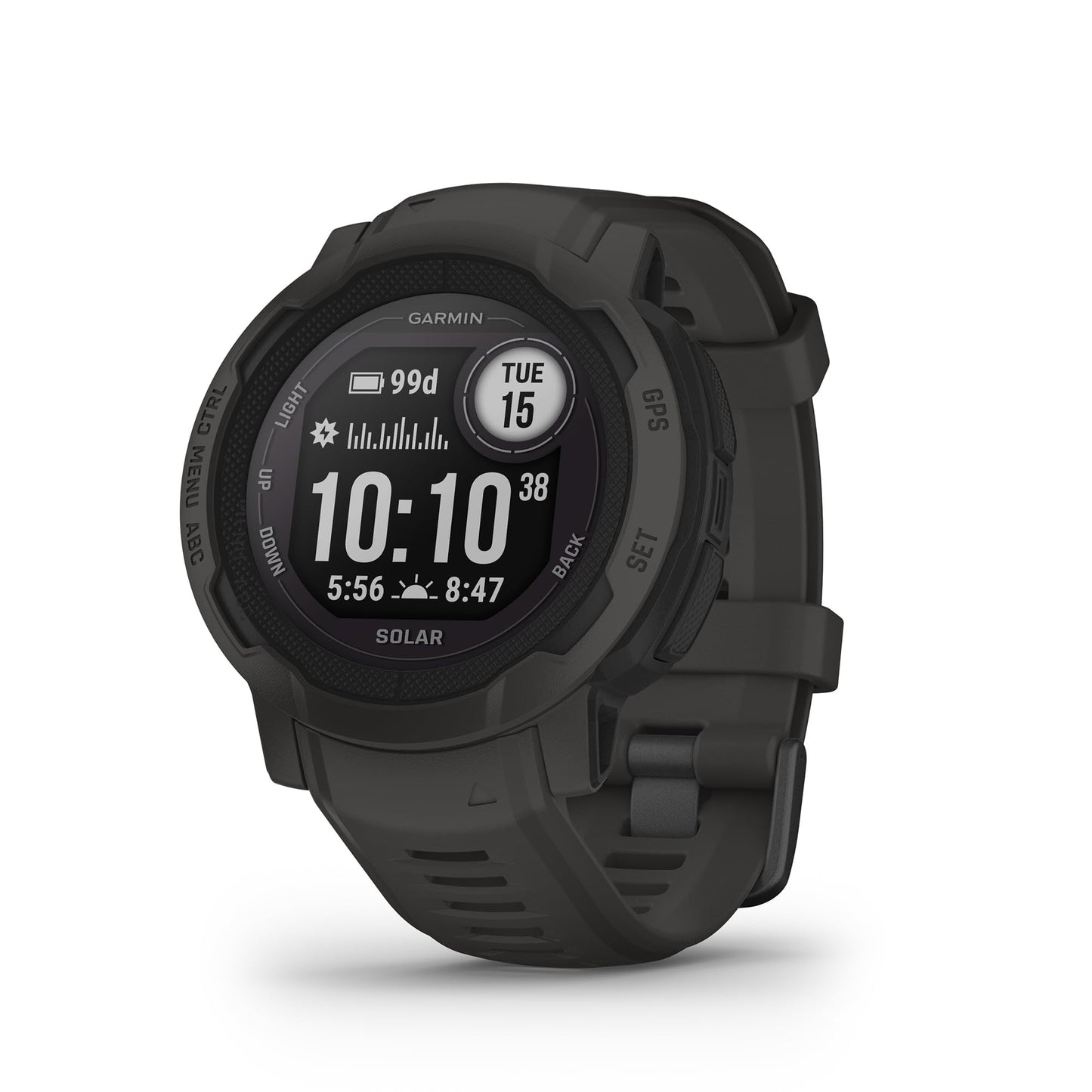 Garmin Instinct 2 Solar, Rugged GPS Smartwatch, Built-in Sports Apps and Health Monitoring, Solar Charging and Ultratough Design Features, Graphite SaumyasStore