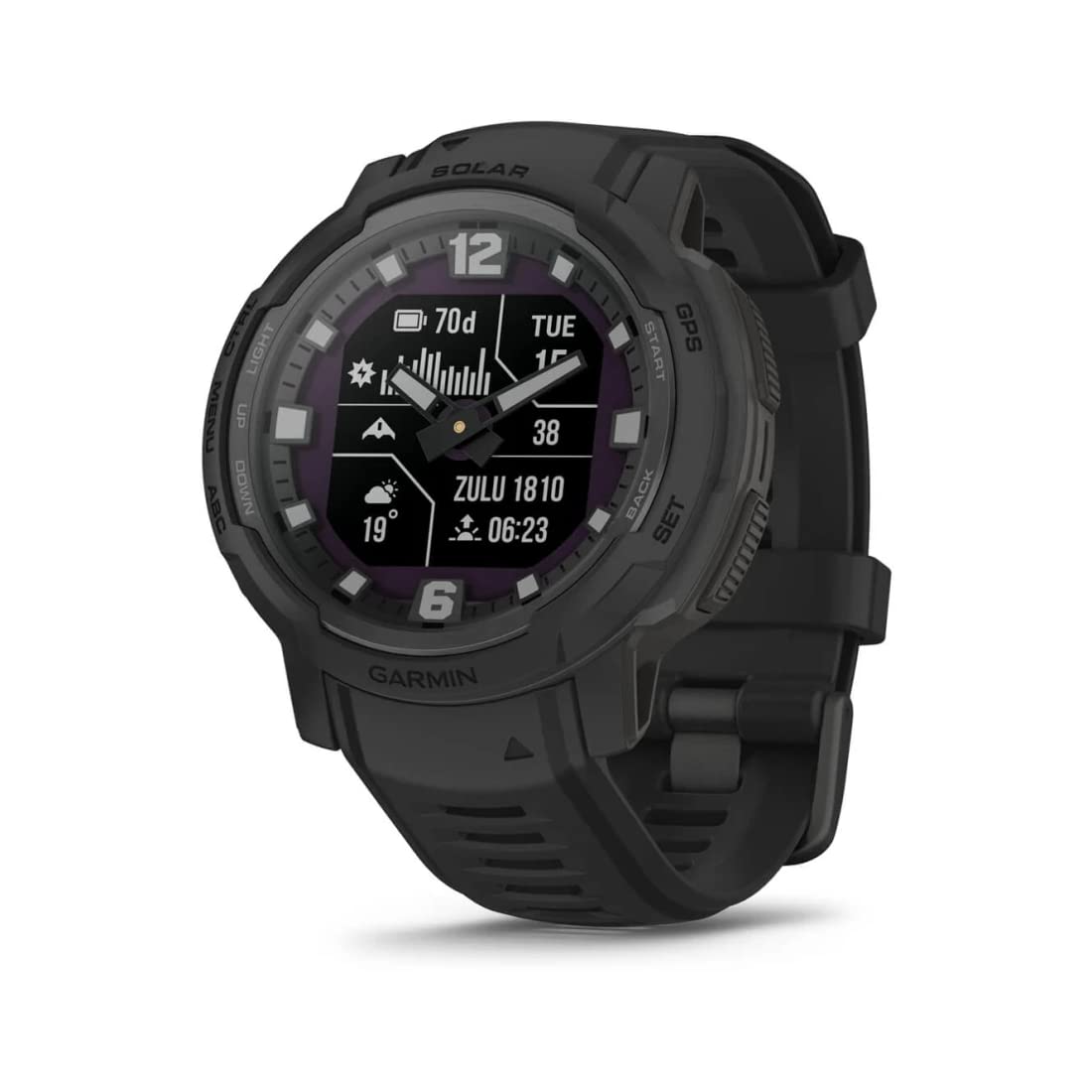 Garmin Instinct Crossover Solar Tactical Edition, Rugged Hybrid Smartwatch with Solar Charging Capabilities, Tactical-Specific Features, Analog