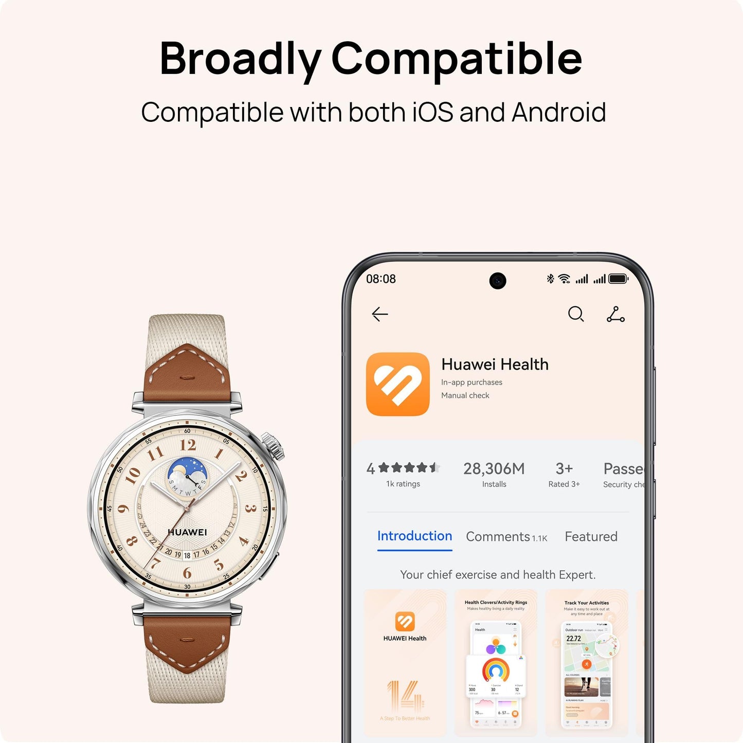 Huawei Watch GT 5 41mm Smartwatch, Up to 7 Days Battery Life, iOS & Android Compatible,Built in Maps, Pro-Level Sports Call&Message Reply (Gold) SaumyasStore