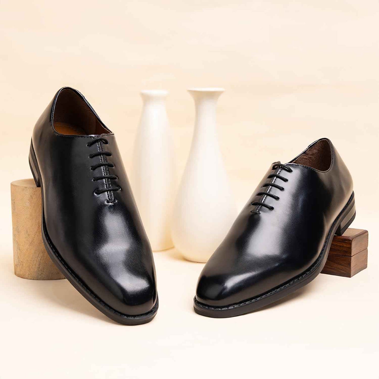 LOUIS STITCH Shoe for Man Lace-up Derby Formal Shoes | Handmade Dual Tone Patina Finish | Breathable Inner Lining | Comfortable for Business, Casual, Parties | Black | UK Size 7 (SXWC) SaumyasStore