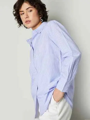 Max Women's Regular Fit Shirt (C24WCTFSWT124_Blue SaumyasStore