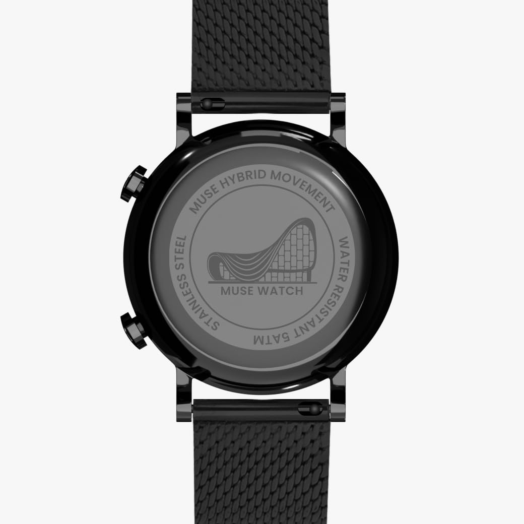 Muse Modernist Milanese Edition Hybrid Smartwatch for Men & Women with Bluetooth Connectivity, Step Counter, Sleep Monitoring, 5ATM Water Resistant (36MM, Black Grey) SaumyasStore