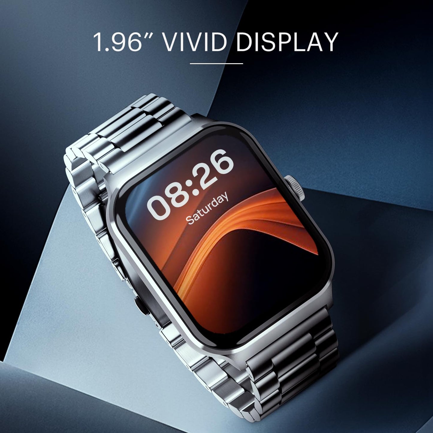 Noise Canvas Smart Watch with 1.96" Vivid Display, Functional Crown, BT Calling, 150+ Watch Faces, AI Voice Assistant, Health Suiteᵀᴹ, 100+ Sports Modes, IP67, Upto 7 Days Battery (Elite Silver) SaumyasStore