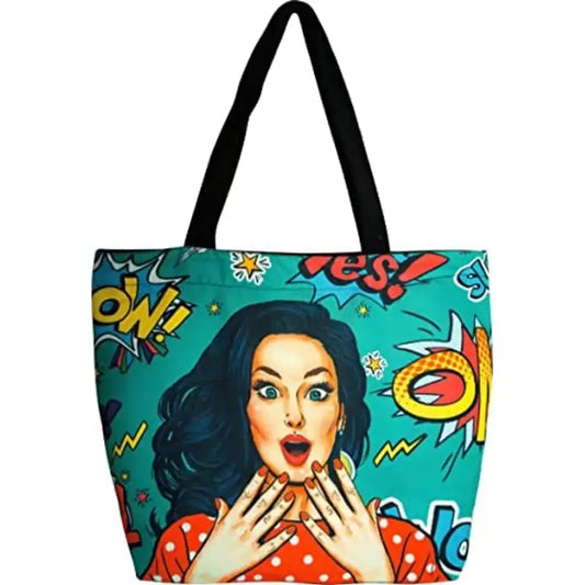 Planet Earth 100% Cotton Canvas Tote /Grocery/Shopping /Shoulder Bags with Zipper Reusable and Washable Printed designer Eco Friendly Tote Multipurpose Bags with Inner and Outer Pockets? (Group 8)
