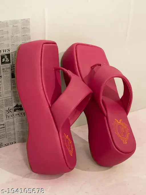 Retro Style Pink Platform Heels For Women SaumyasStore