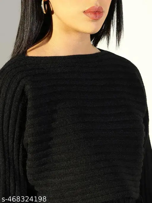 SHOWOFF Women's Black Solid Bodycon Dress with Upper Top SaumyasStore