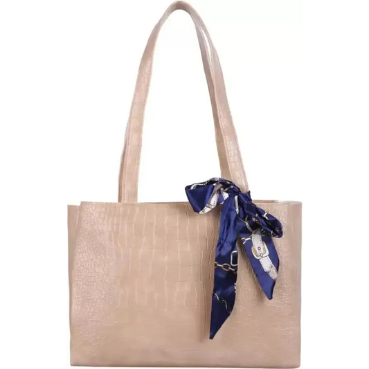 THIBAULT Women's Fashionable Aesthetic Croco Shoulder Tote bag (BEIGE)