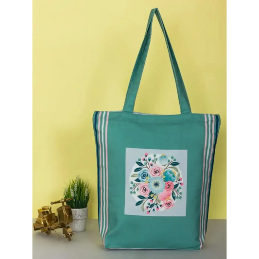 TIKULI Organic Polyester Durable Canvas Large Size Printed Tote Bag
