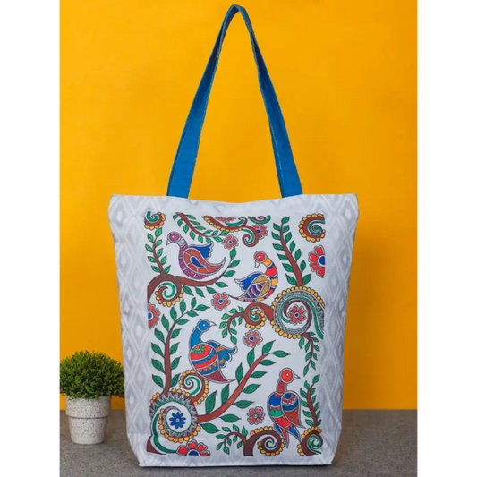 TIKULI Organic Polyester Durable Canvas Large Size Printed Tote Bag