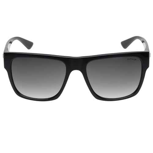 Tommy Hilfiger|Black Full Frame Square Sunglasses|100% UV Protected (Uv 400) Grey Gradient Faded Lens|Men's|Large|TH ELVIN C2 57 S SaumyasStore