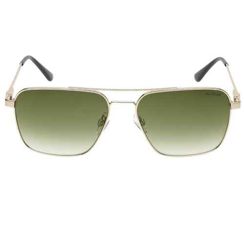 Tommy Hilfiger|Gold Full Frame Square Sunglasses|100% UV Protected (Uv 400) Green Gradient Faded Lens|Men's|Large|TH TROY C3 58 S SaumyasStore