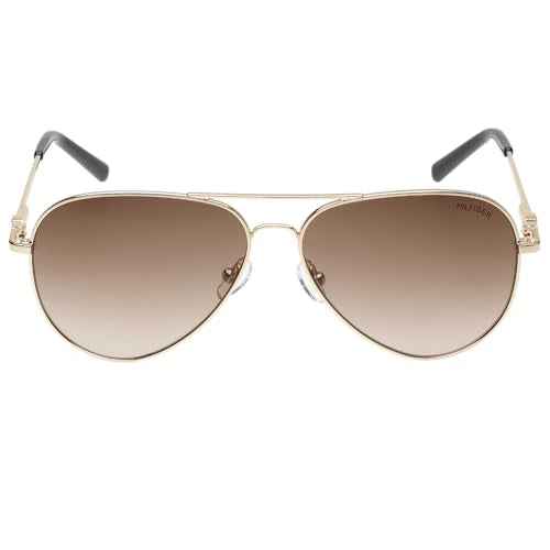 Tommy Hilfiger|Gold Full-rim Frame Aviator Sunglasses|100% UV Protected (Uv 400) Brown Gradient Faded Lens|Men's|Large|TH MIGUEL C6 58 S SaumyasStore