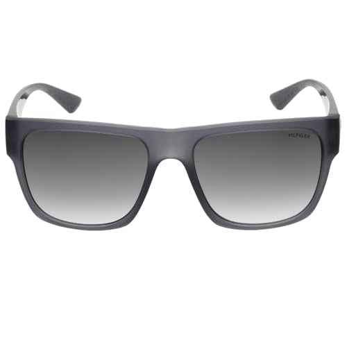 Tommy Hilfiger|Grey Full Frame Square Sunglasses|100% UV Protected (Uv 400) Grey Gradient Faded Lens|Men's|Large|TH ELVIN C4 57 S SaumyasStore