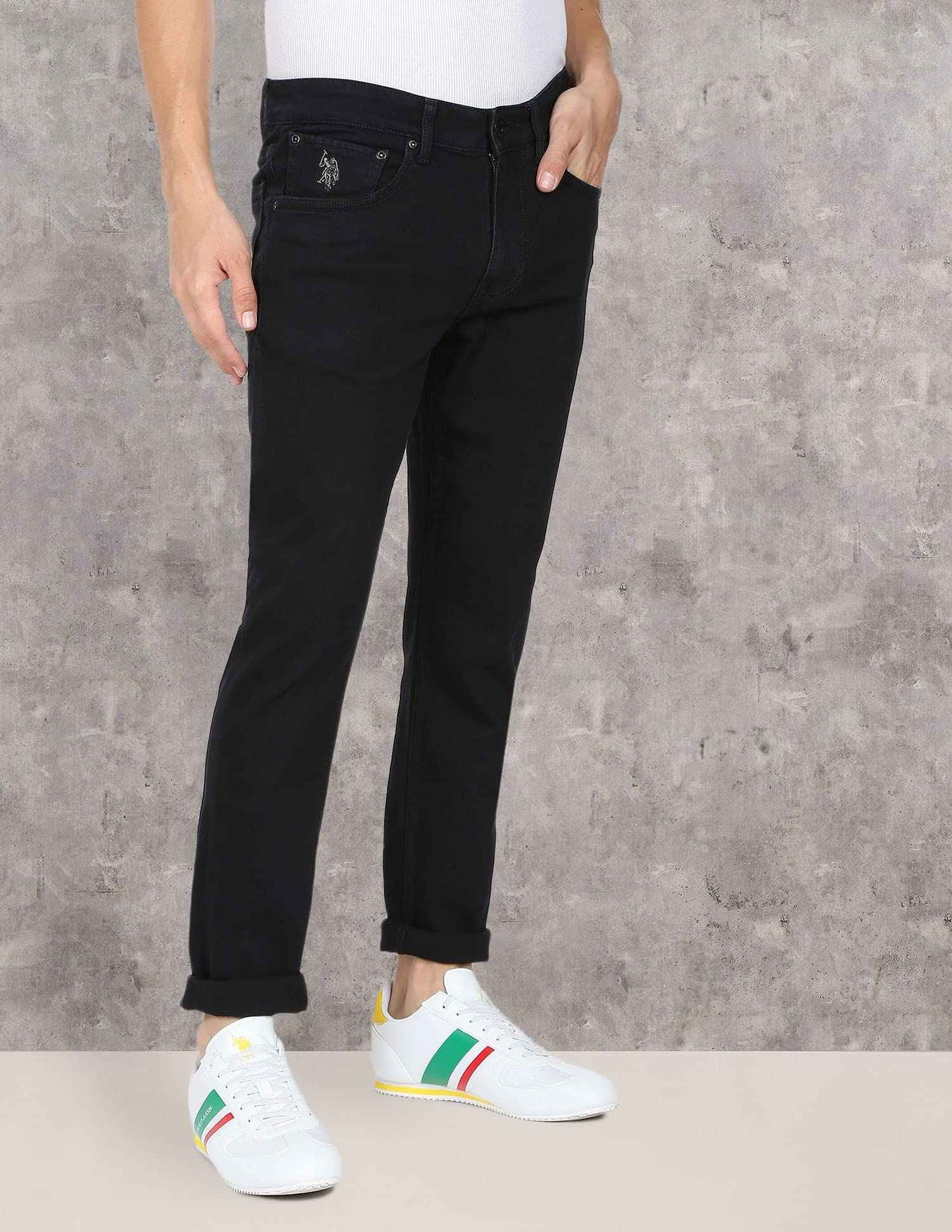 U.S. POLO ASSN. Men's Slim Jeans (UDJENO1001_Black SaumyasStore